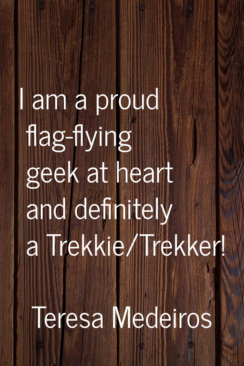 I am a proud flag-flying geek at heart and definitely a Trekkie/Trekker!