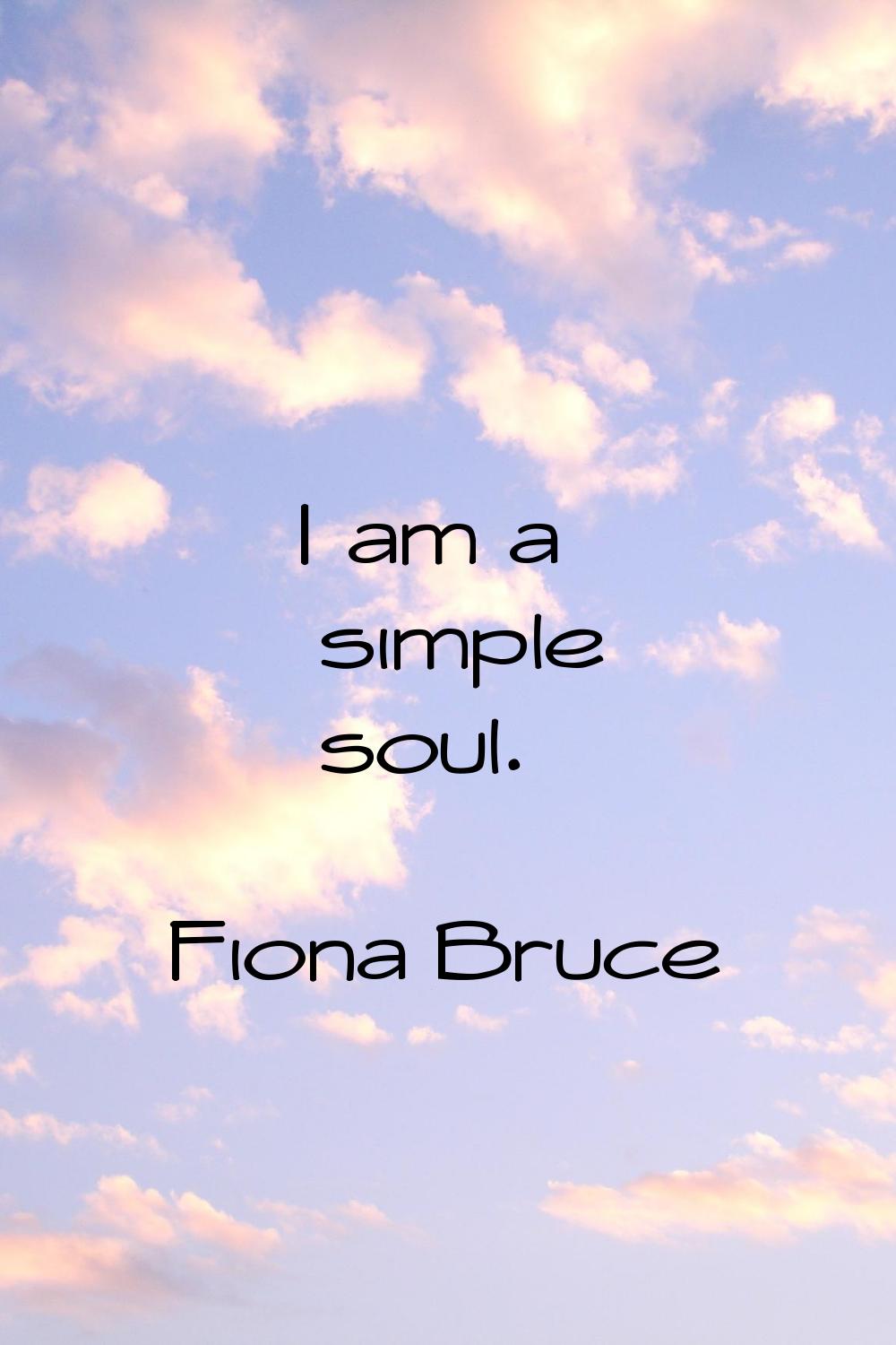 I am a simple soul.