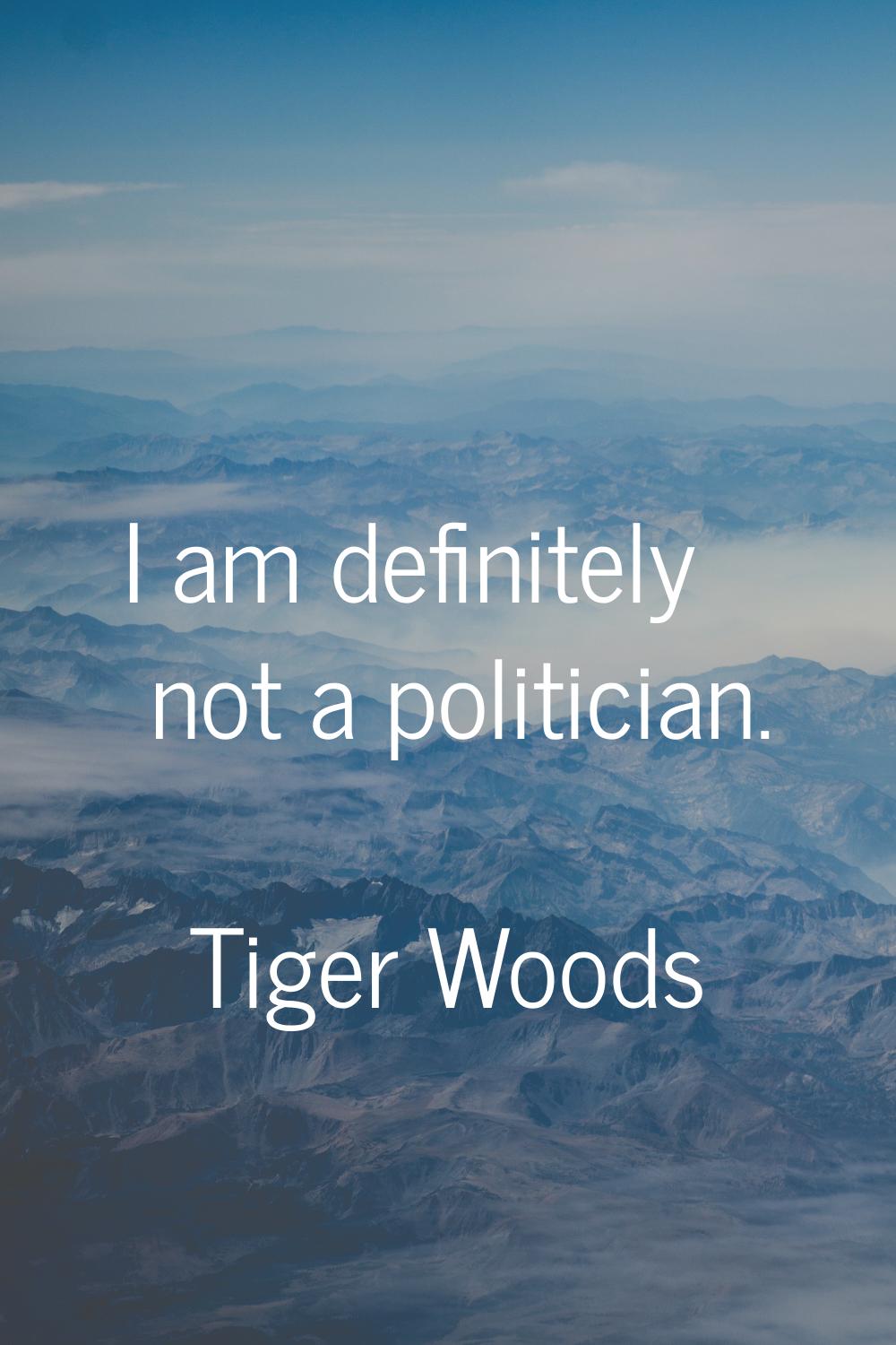 I am definitely not a politician.