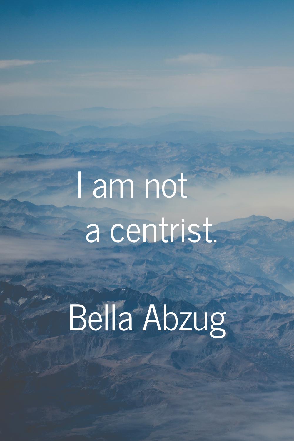 I am not a centrist.