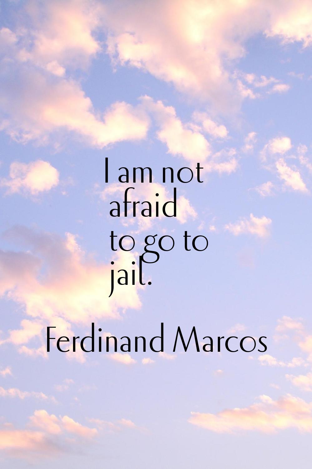 I am not afraid to go to jail.