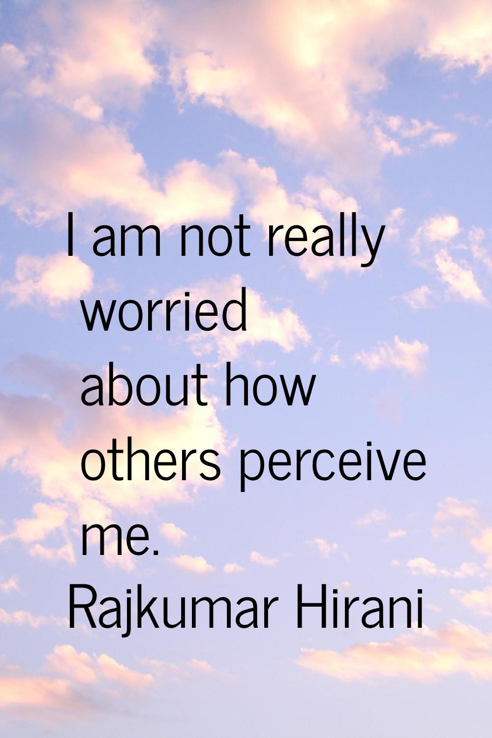 I am not really worried about how others perceive me.