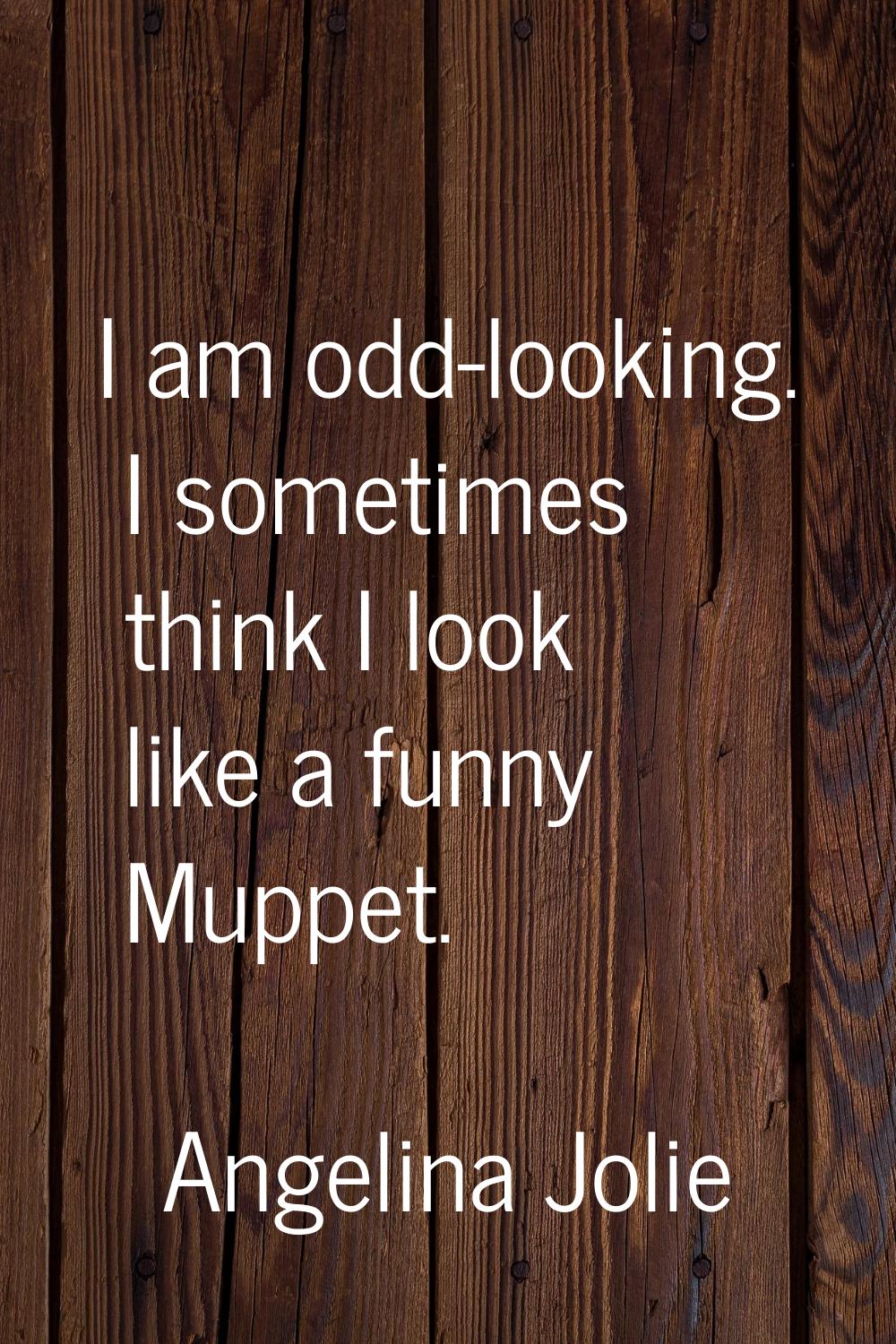 I am odd-looking. I sometimes think I look like a funny Muppet.