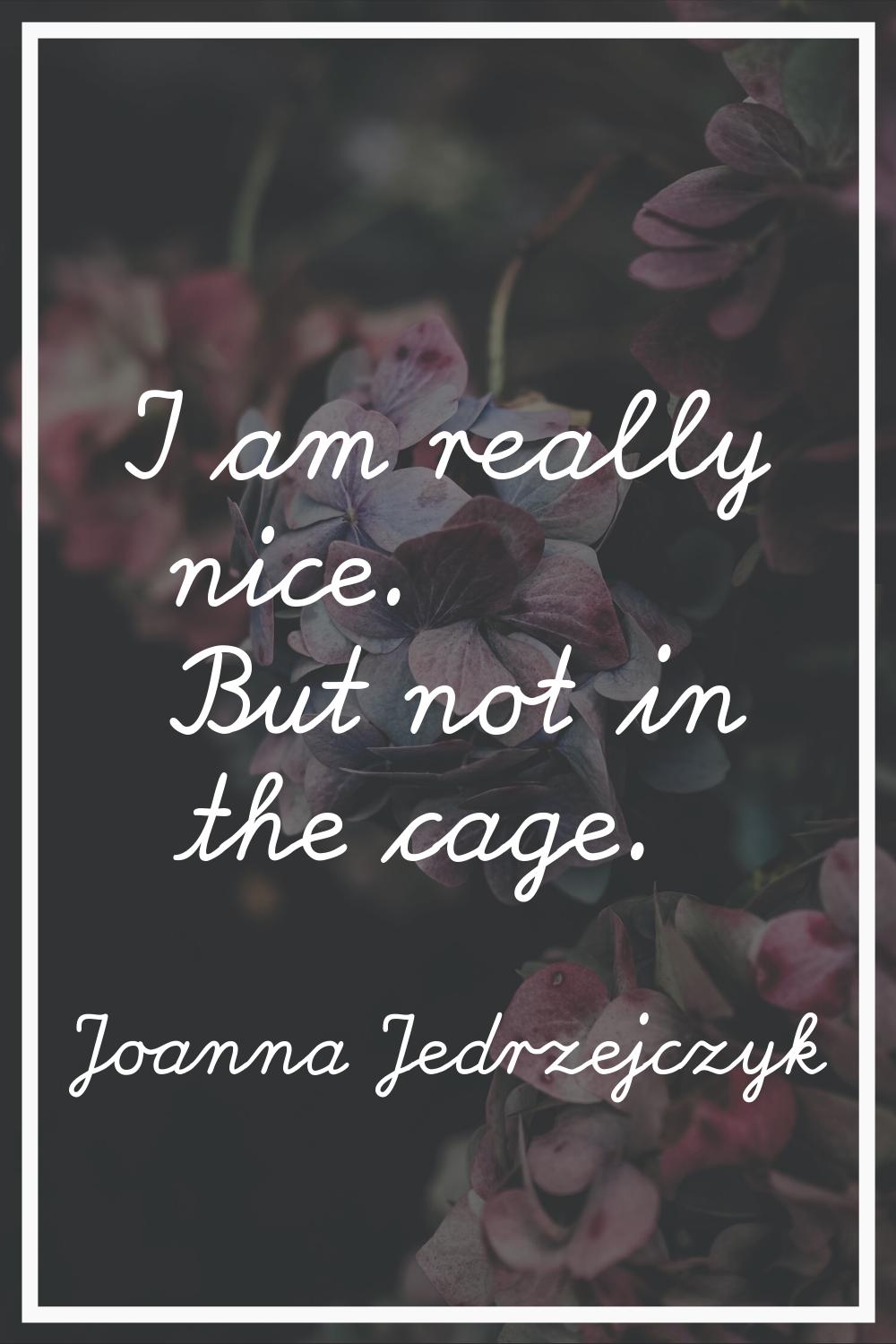 I am really nice. But not in the cage.