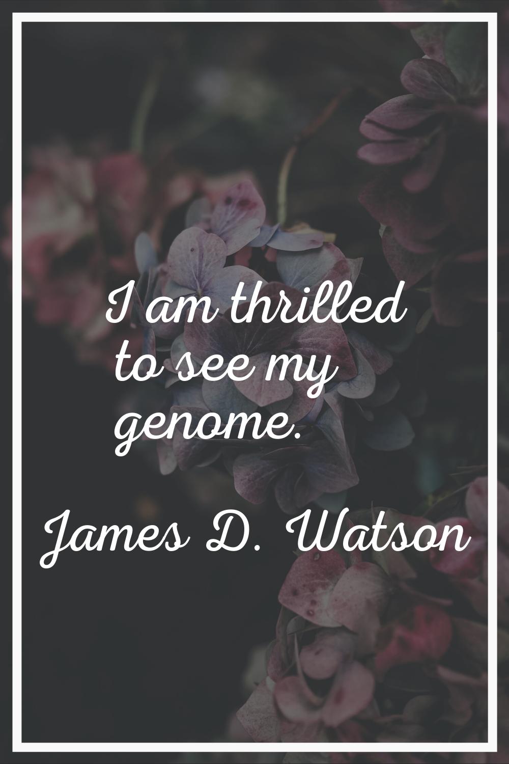 I am thrilled to see my genome.