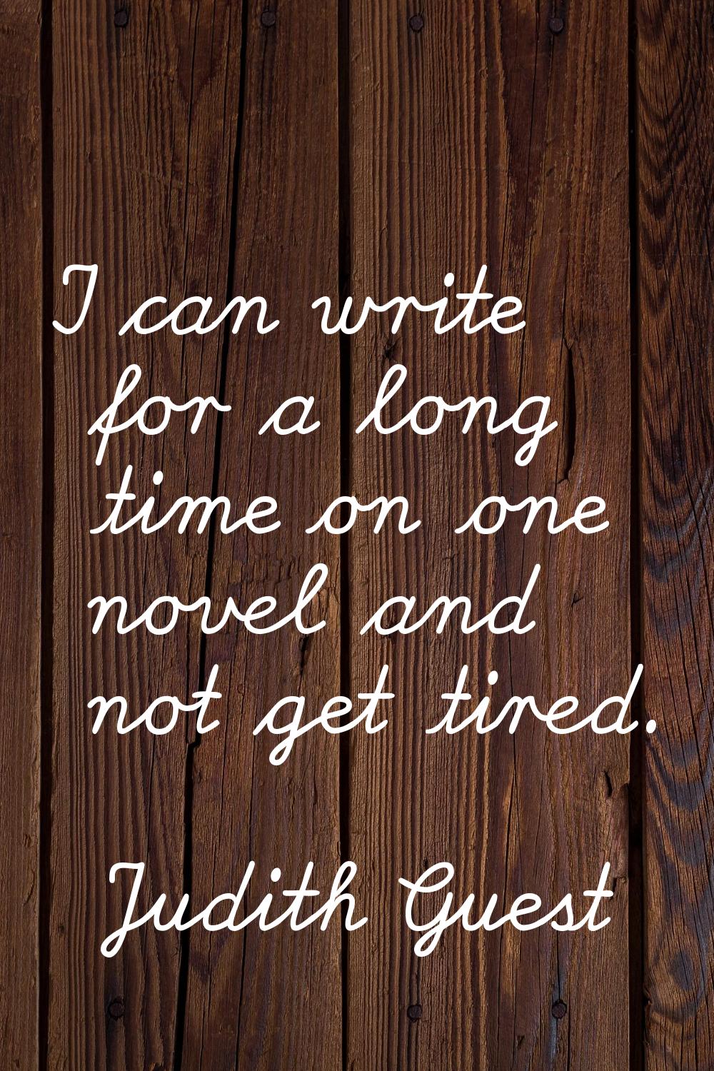 I can write for a long time on one novel and not get tired.
