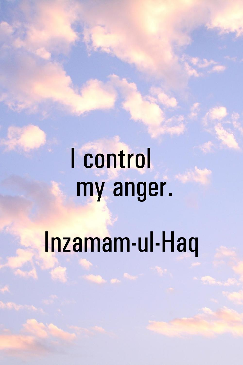 I control my anger.
