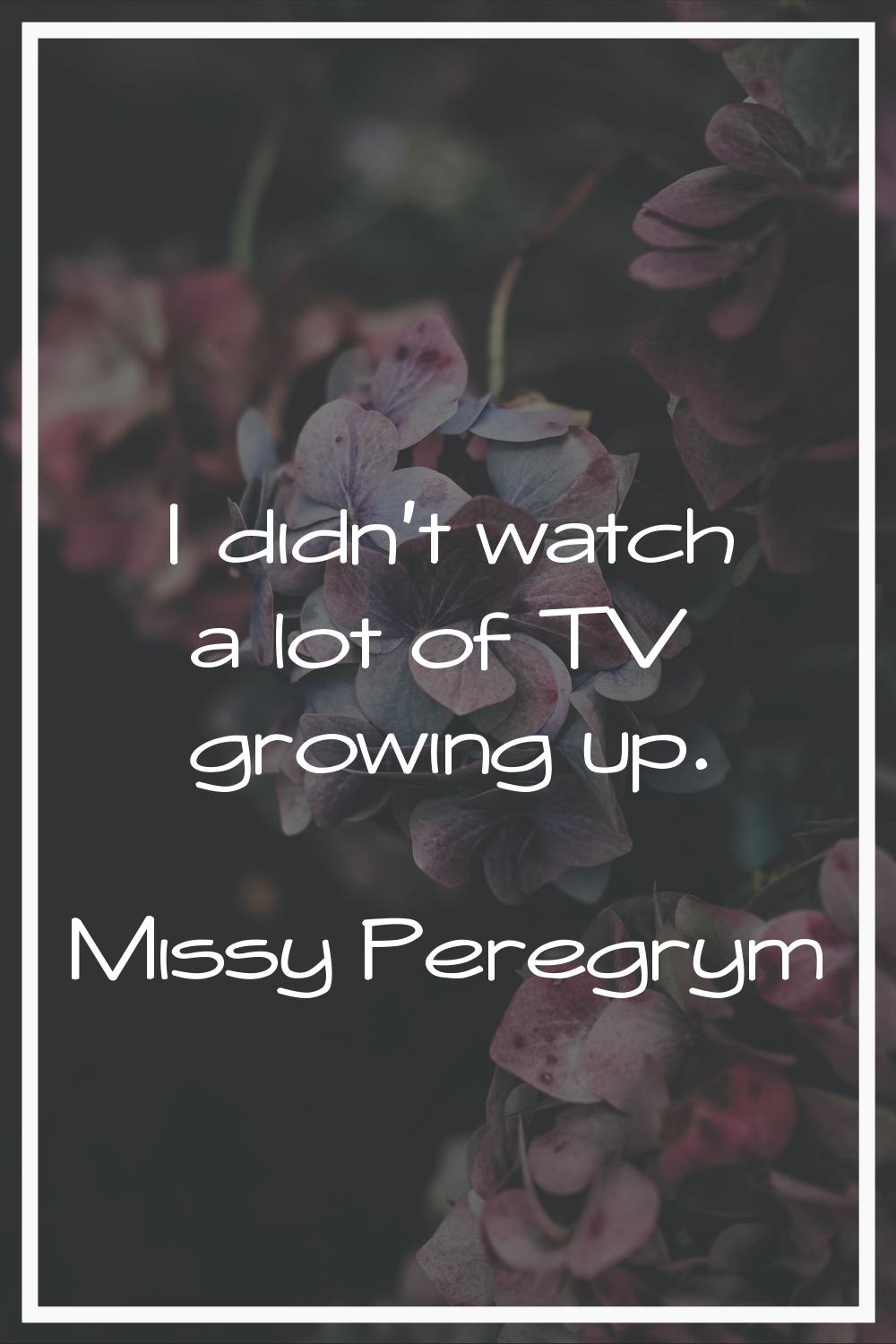 I didn't watch a lot of TV growing up.