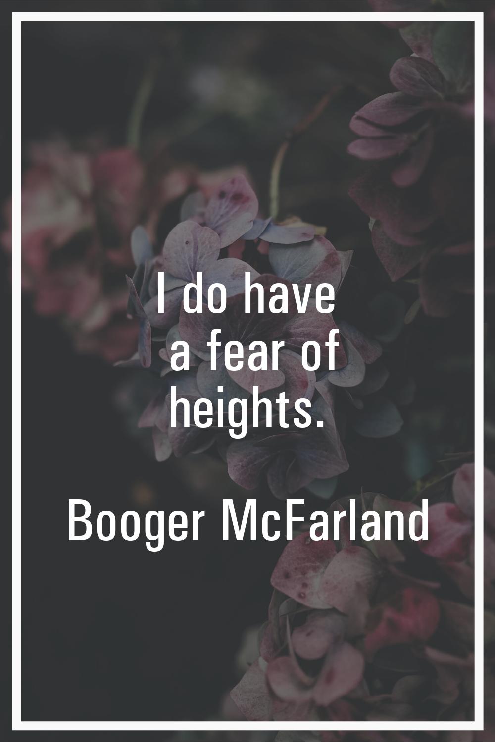 I do have a fear of heights.