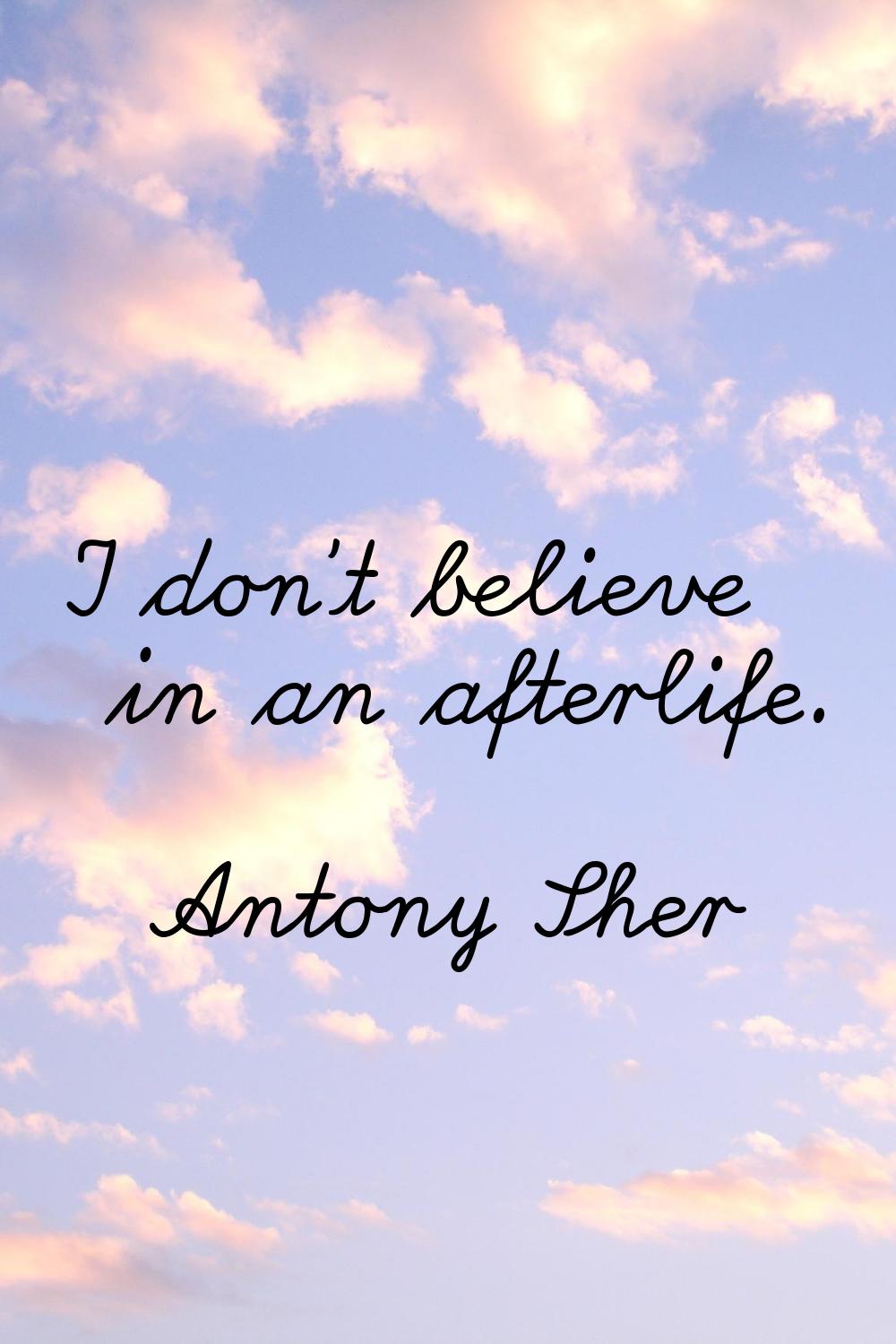 I don't believe in an afterlife.