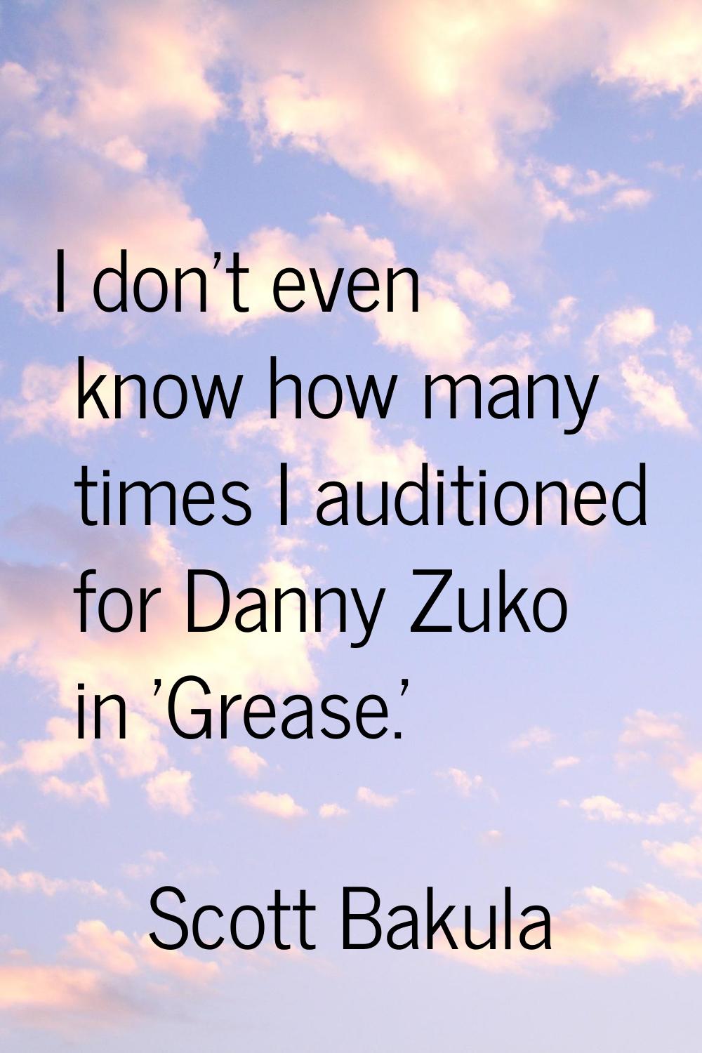 I don't even know how many times I auditioned for Danny Zuko in 'Grease.'