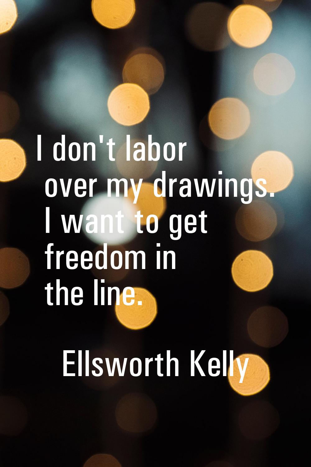 I don't labor over my drawings. I want to get freedom in the line.