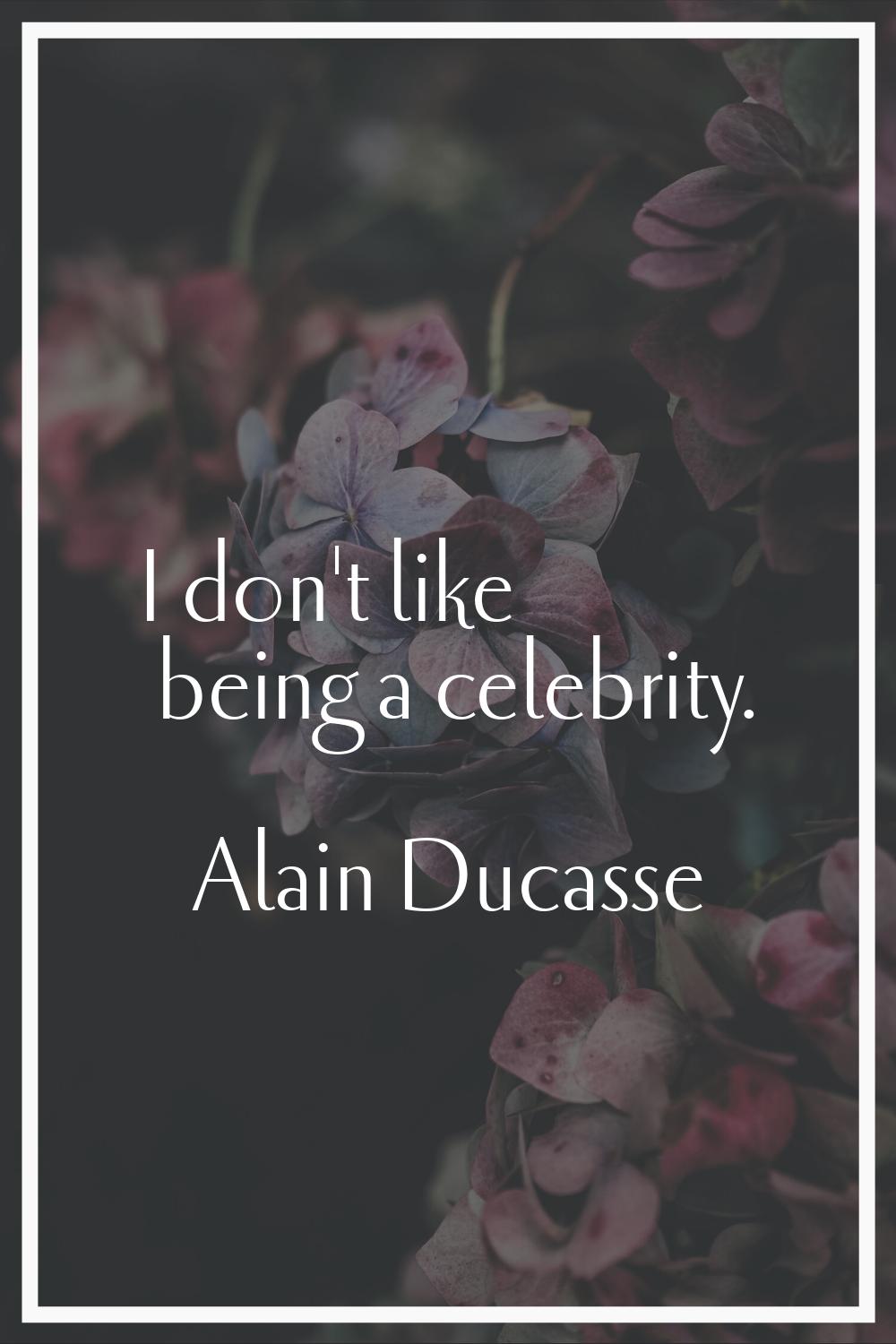 I don't like being a celebrity.