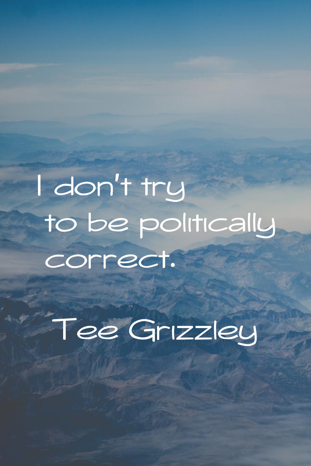I don't try to be politically correct.