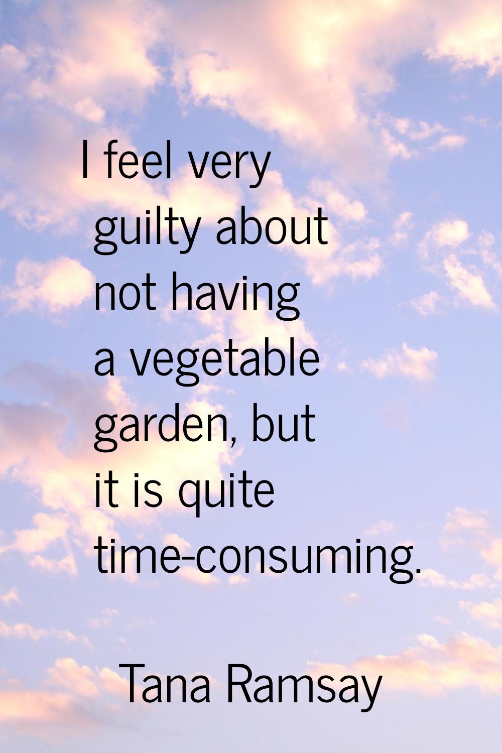I feel very guilty about not having a vegetable garden, but it is quite time-consuming.