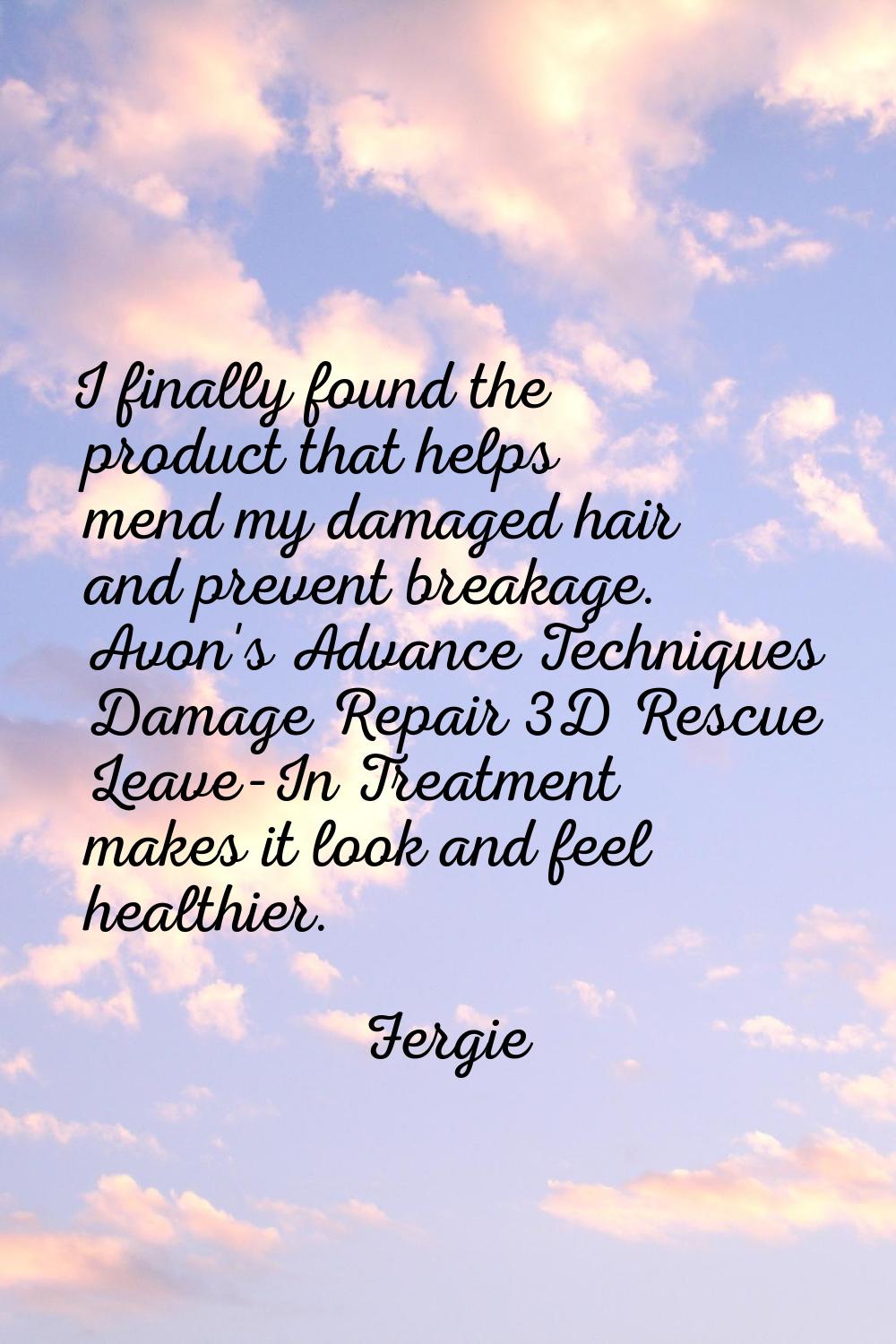 I finally found the product that helps mend my damaged hair and prevent breakage. Avon's Advance Te