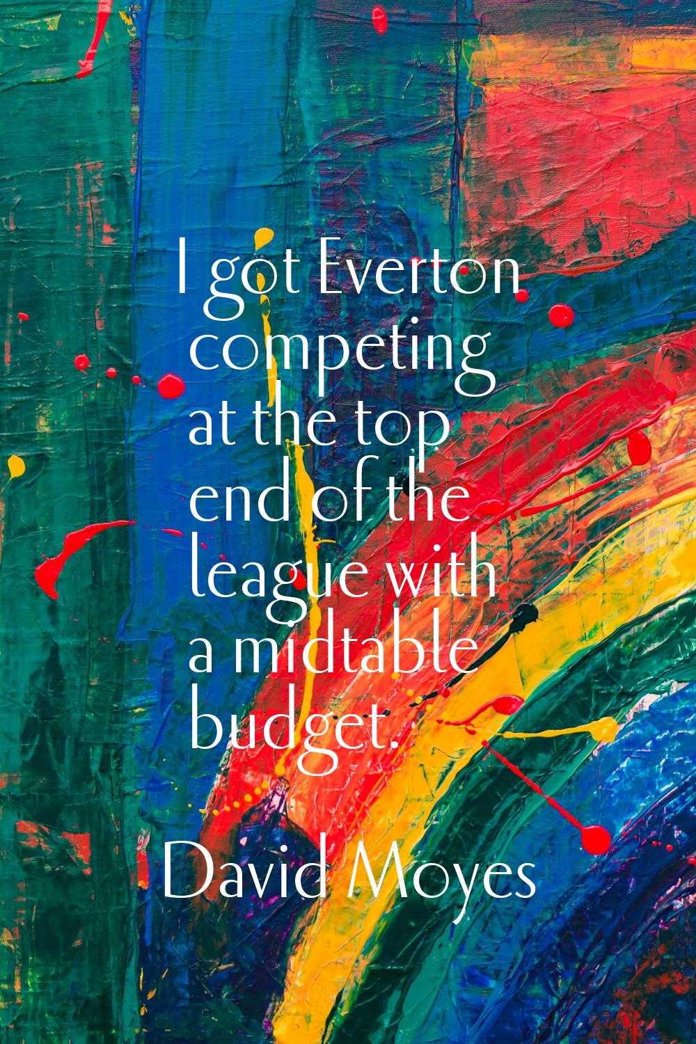 I got Everton competing at the top end of the league with a midtable budget.