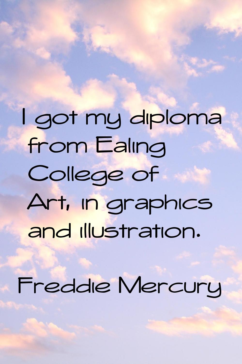I got my diploma from Ealing College of Art, in graphics and illustration.