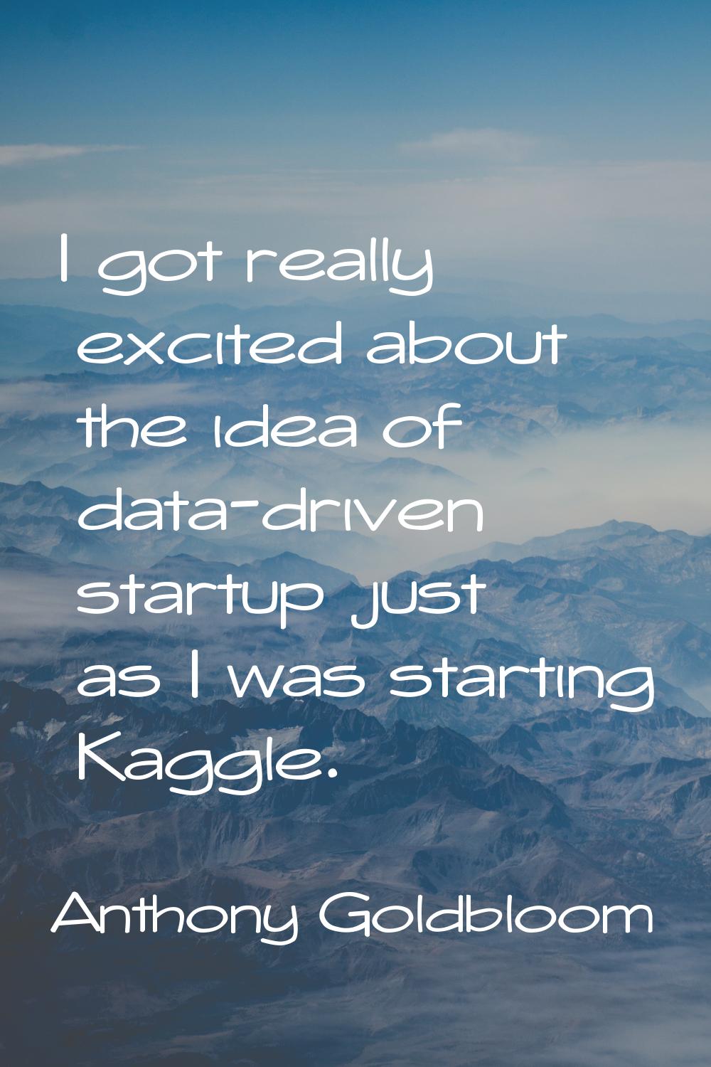 I got really excited about the idea of data-driven startup just as I was starting Kaggle.
