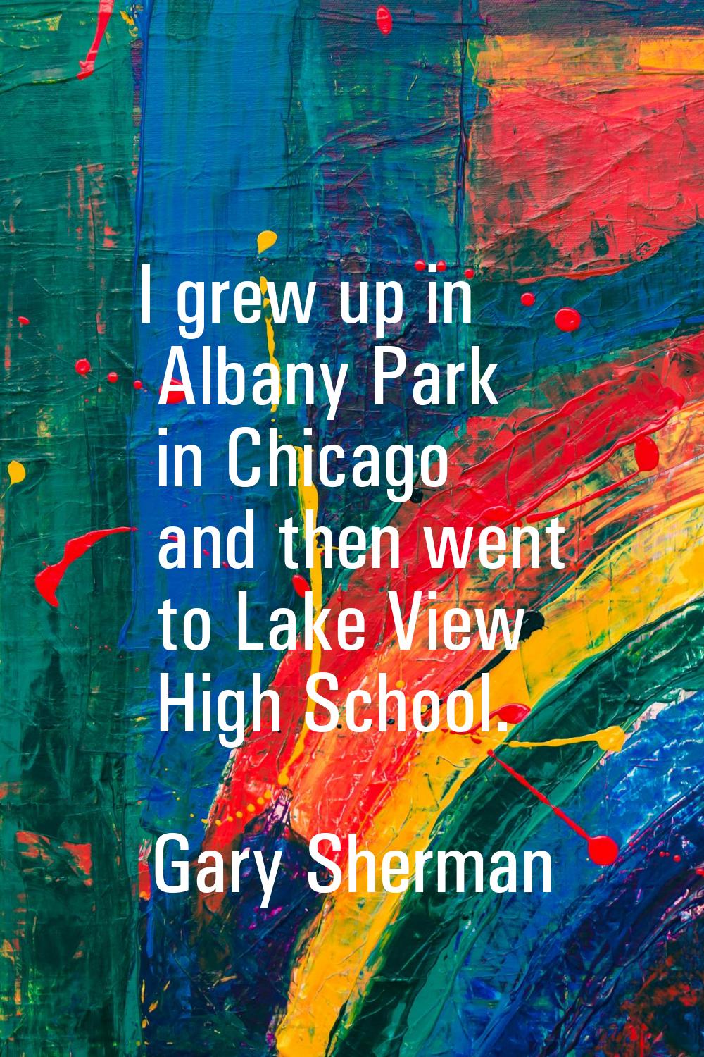 I grew up in Albany Park in Chicago and then went to Lake View High School.