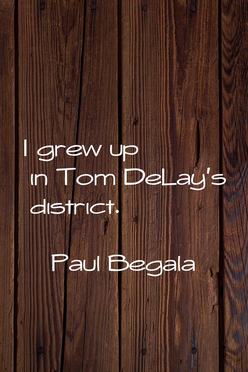 I grew up in Tom DeLay's district.