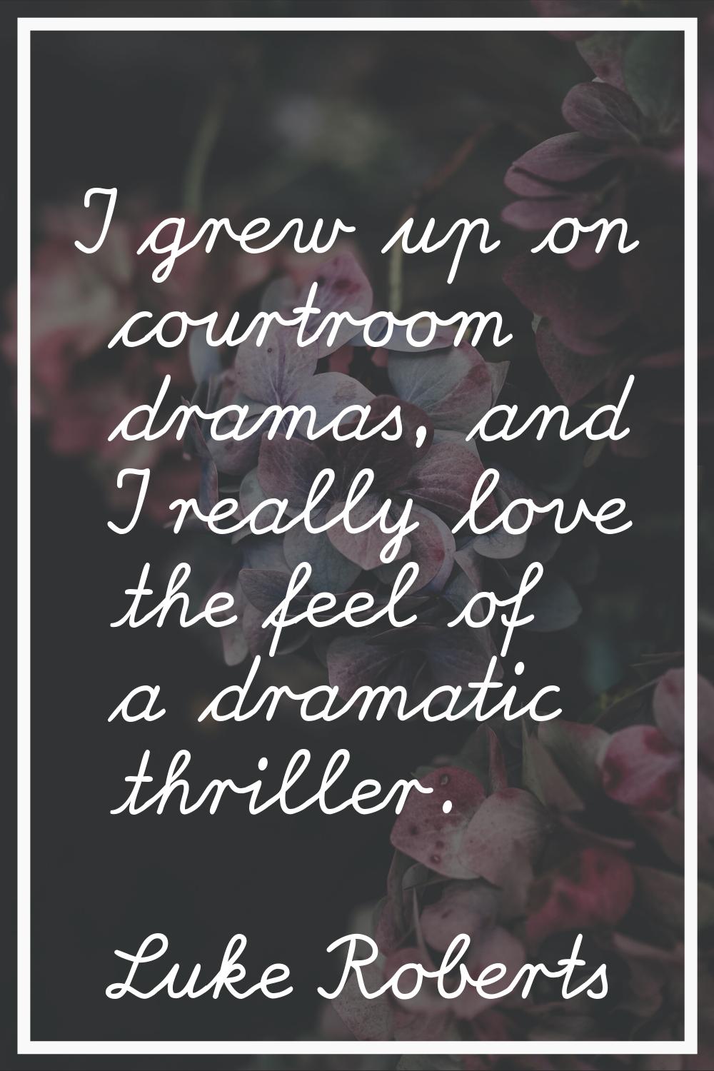I grew up on courtroom dramas, and I really love the feel of a dramatic thriller.