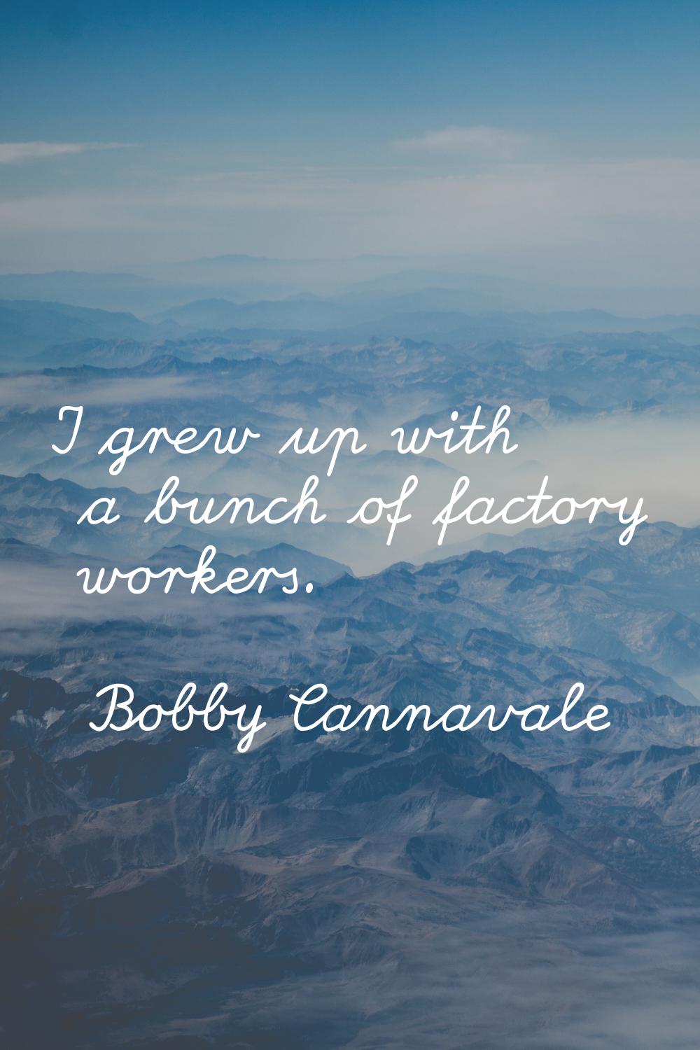 I grew up with a bunch of factory workers.