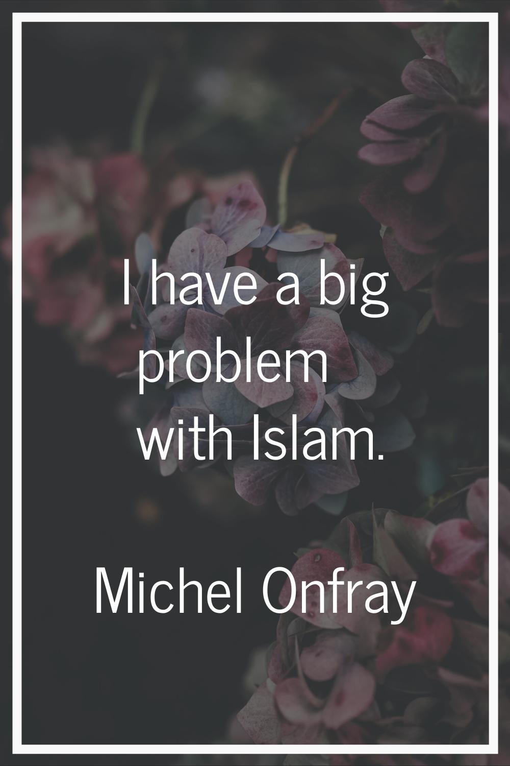 I have a big problem with Islam.
