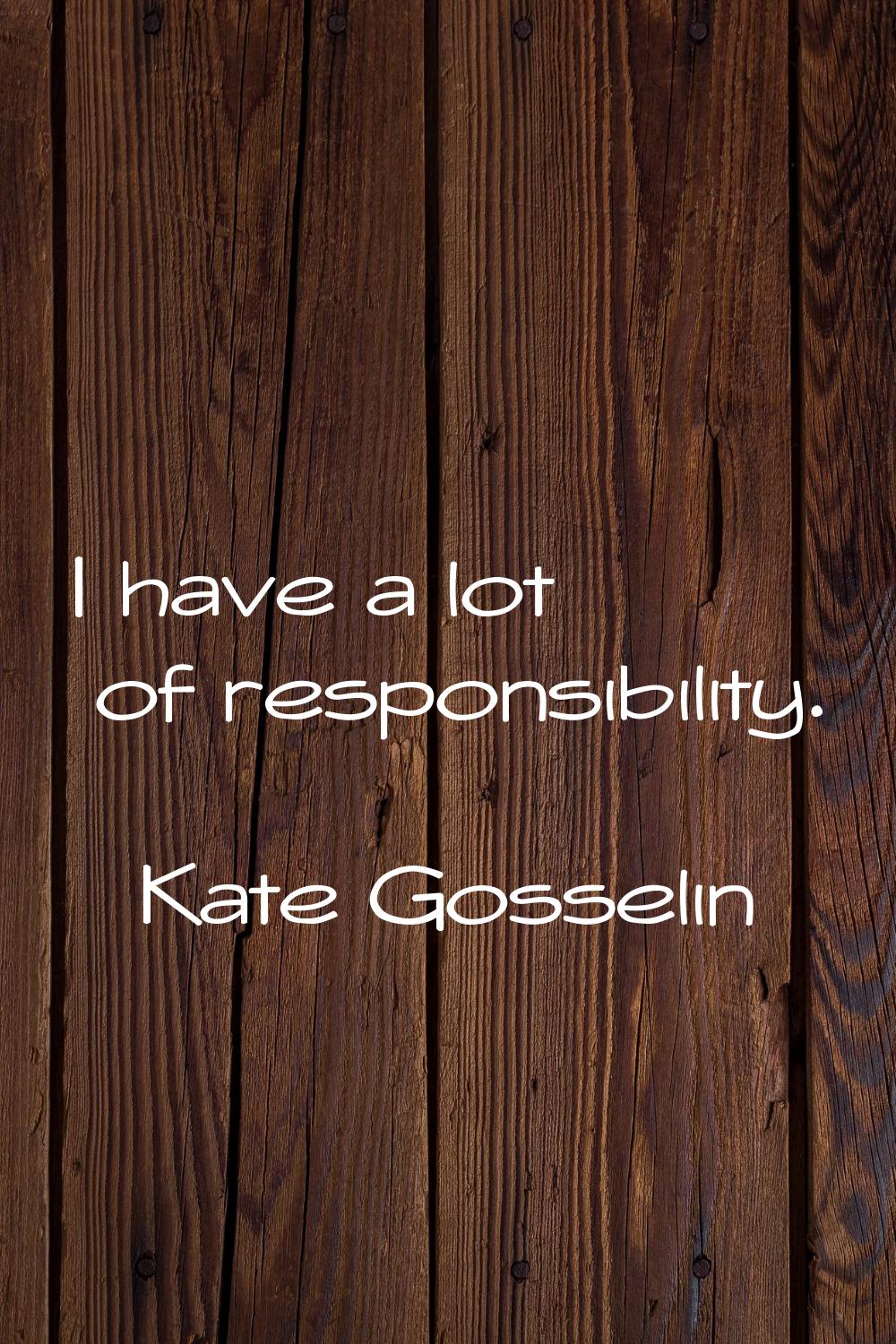 I have a lot of responsibility.