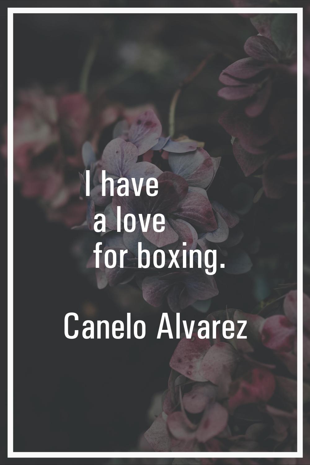 I have a love for boxing.