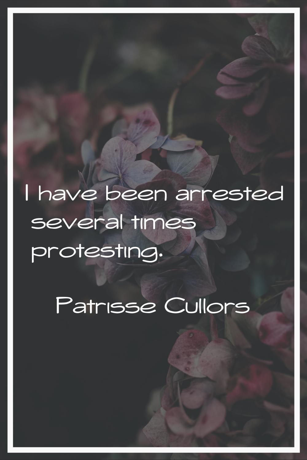 I have been arrested several times protesting.
