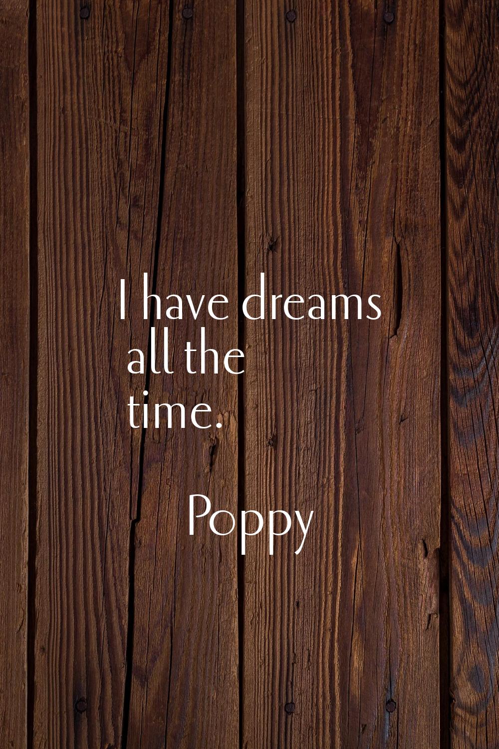 I have dreams all the time.