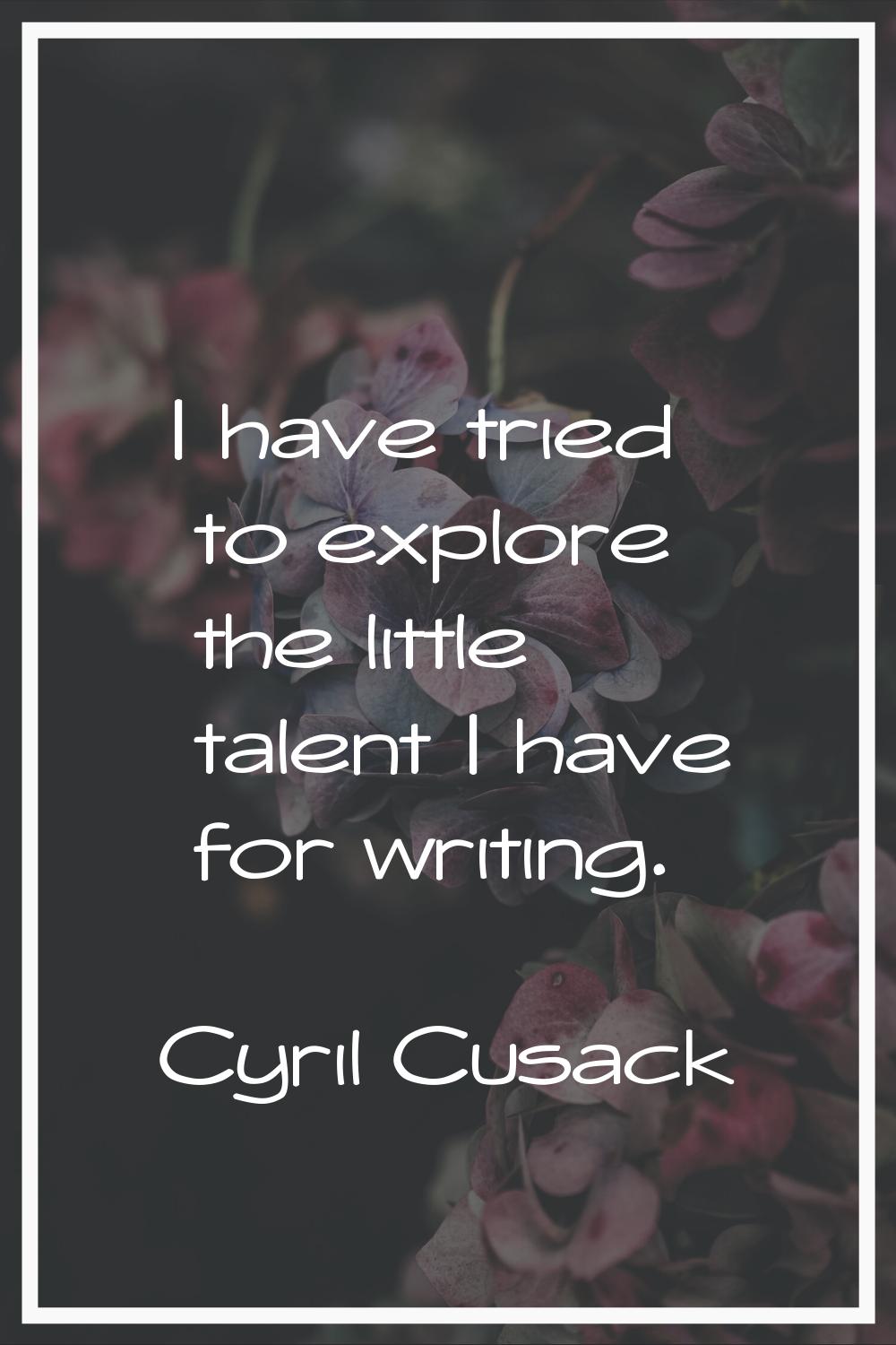 I have tried to explore the little talent I have for writing.