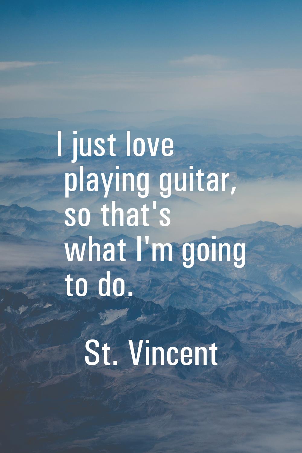 I just love playing guitar, so that's what I'm going to do.