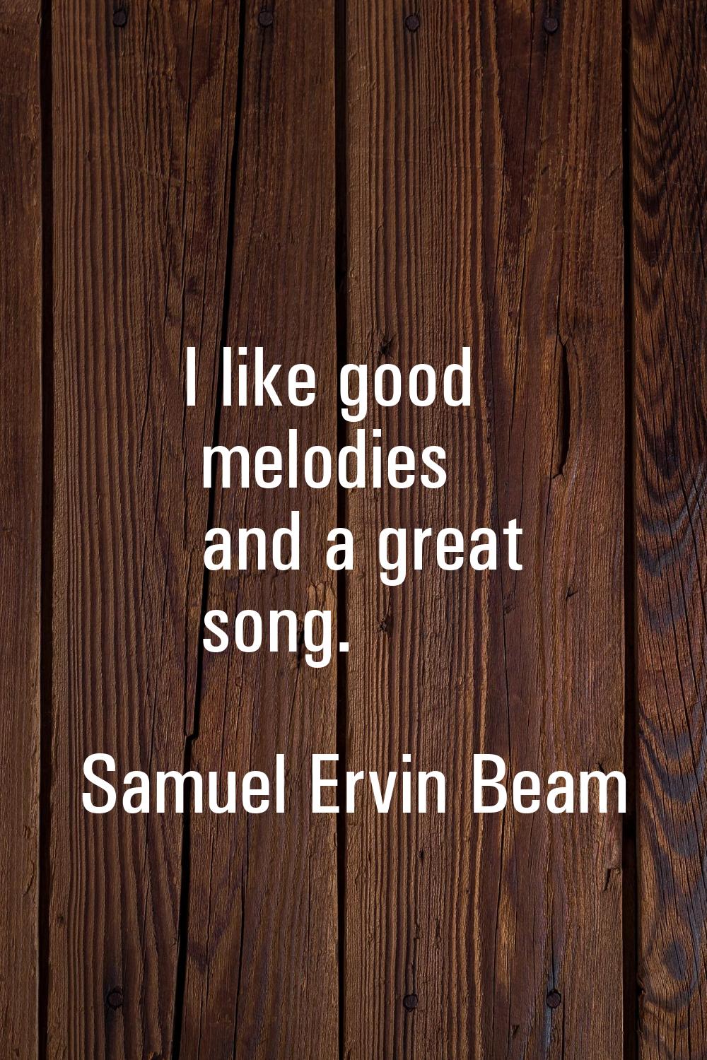 I like good melodies and a great song.