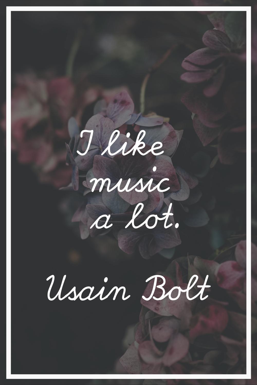 I like music a lot.