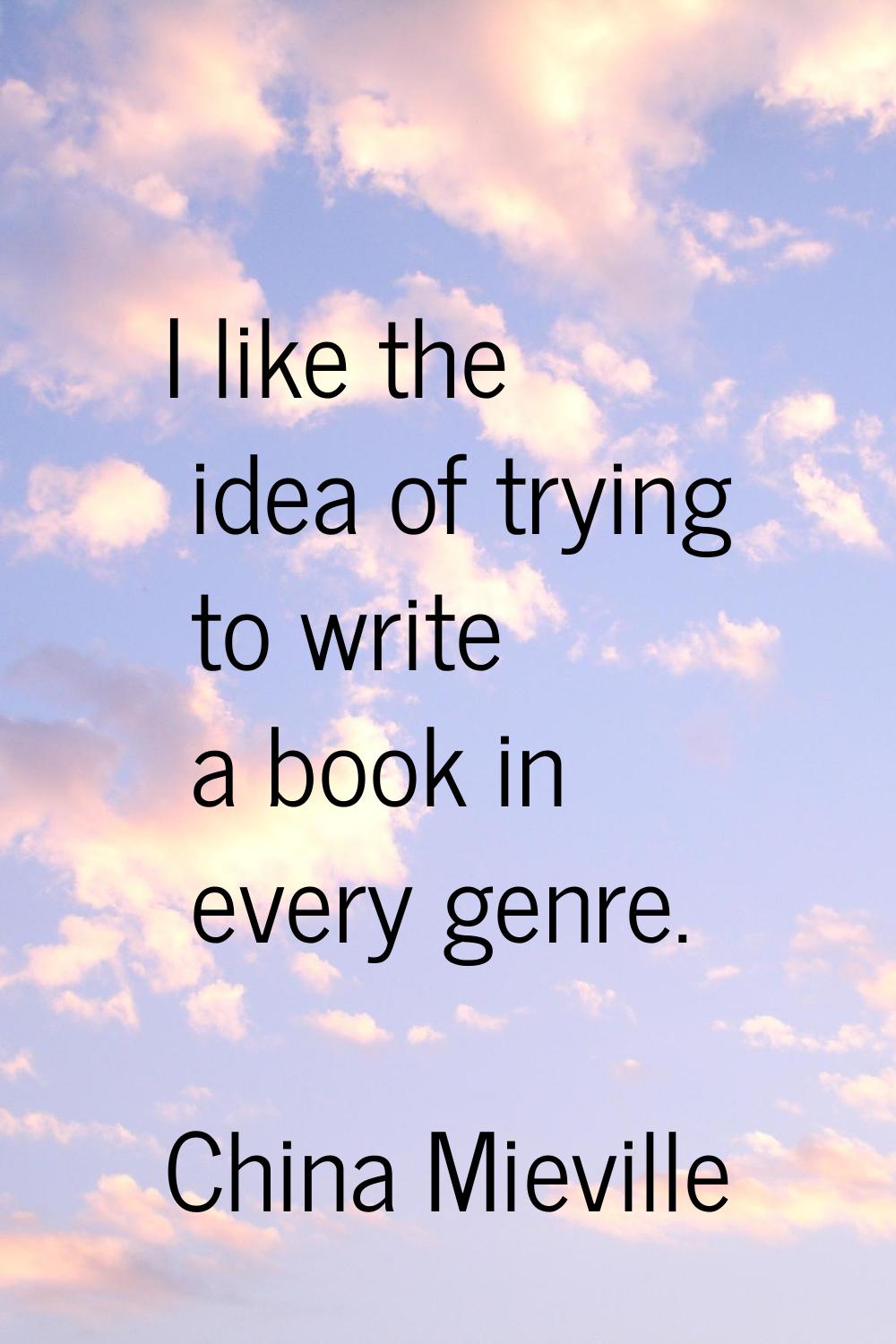 I like the idea of trying to write a book in every genre.