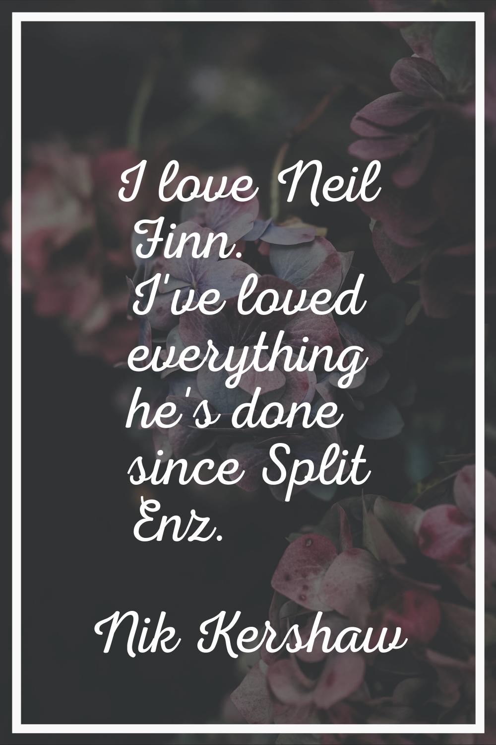 I love Neil Finn. I've loved everything he's done since Split Enz.
