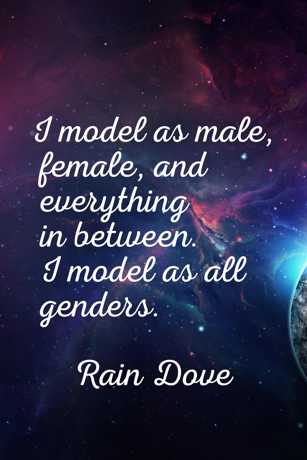 I model as male, female, and everything in between. I model as all genders.