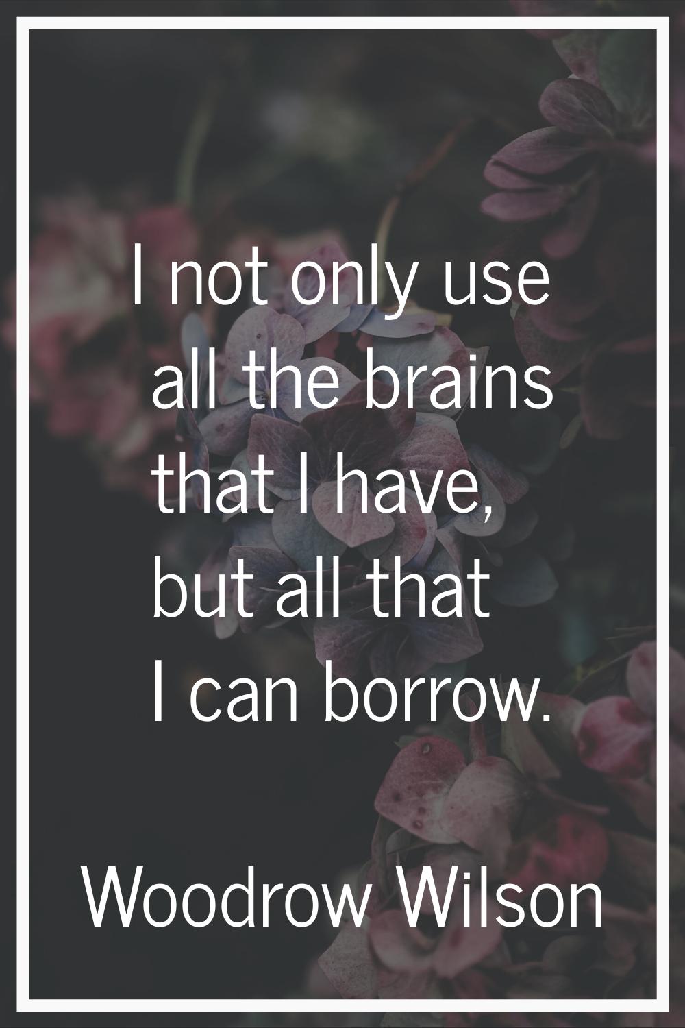 I not only use all the brains that I have, but all that I can borrow.