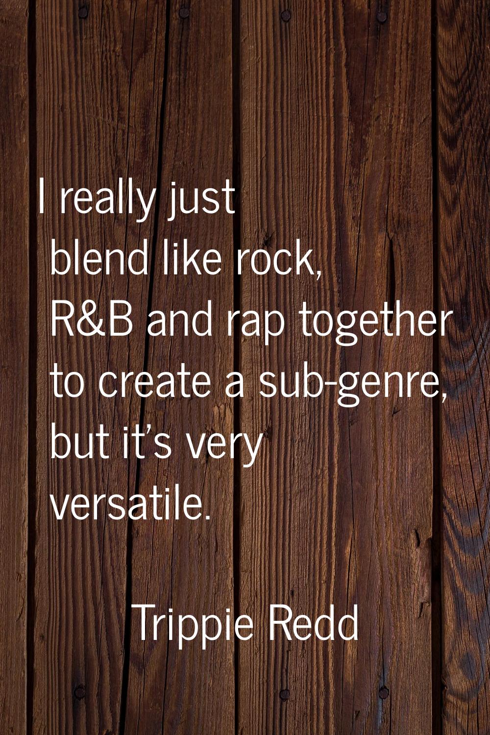 I really just blend like rock, R&B and rap together to create a sub-genre, but it's very versatile.