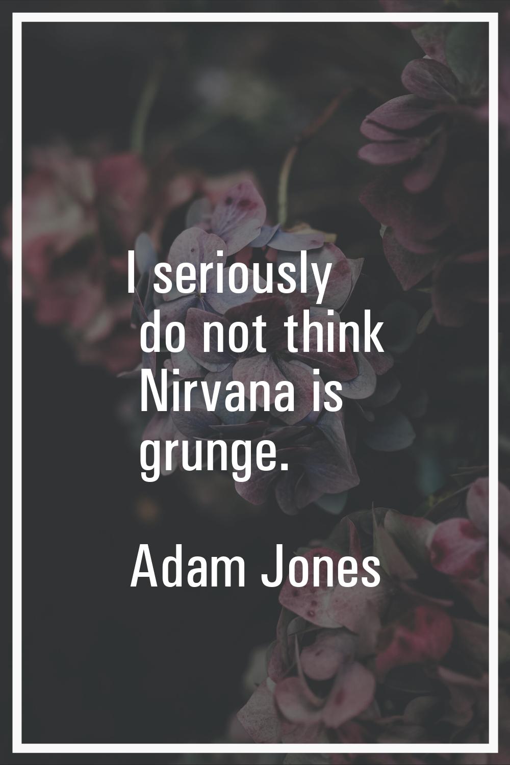 I seriously do not think Nirvana is grunge.