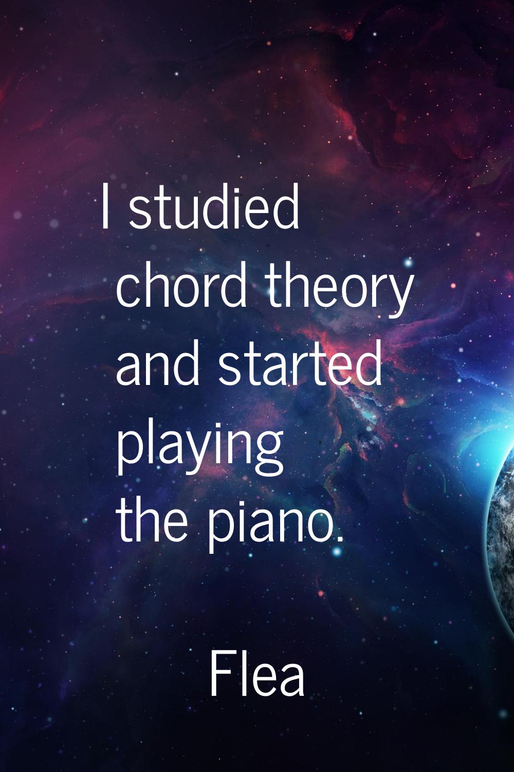I studied chord theory and started playing the piano.