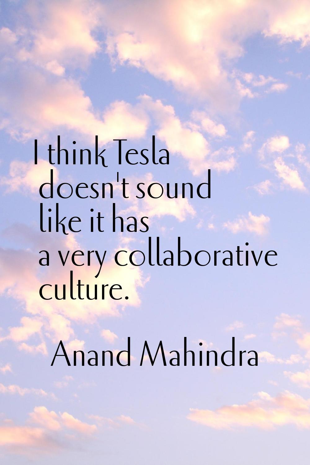I think Tesla doesn't sound like it has a very collaborative culture.