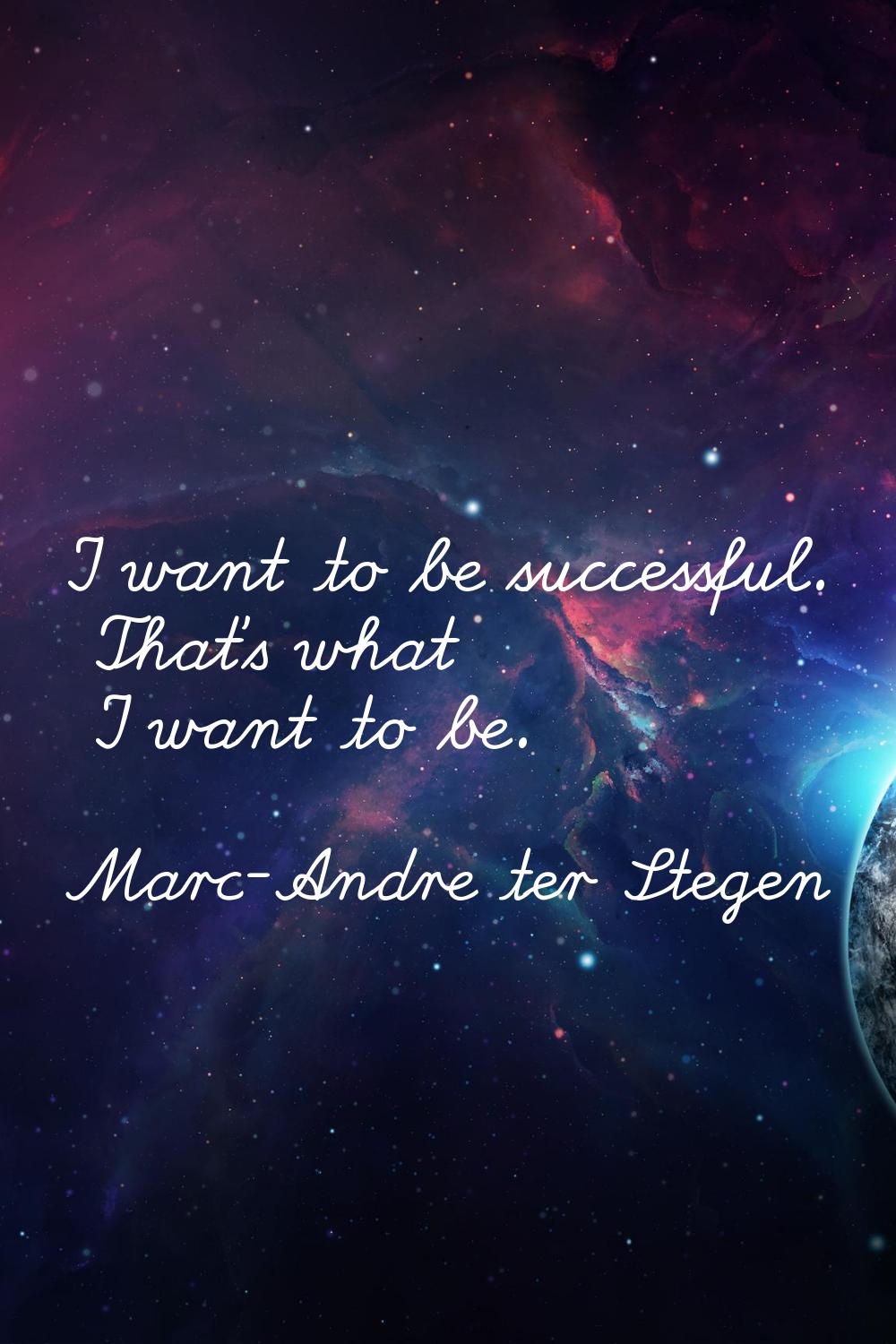I want to be successful. That's what I want to be.
