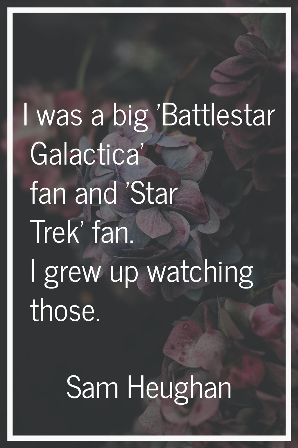I was a big 'Battlestar Galactica' fan and 'Star Trek' fan. I grew up watching those.