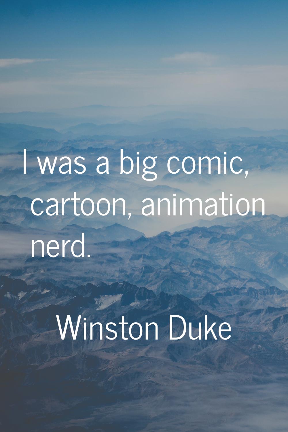 I was a big comic, cartoon, animation nerd.