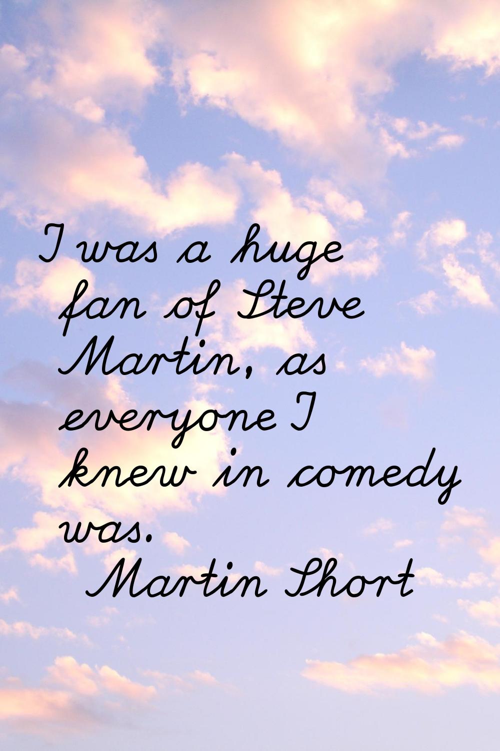 I was a huge fan of Steve Martin, as everyone I knew in comedy was.