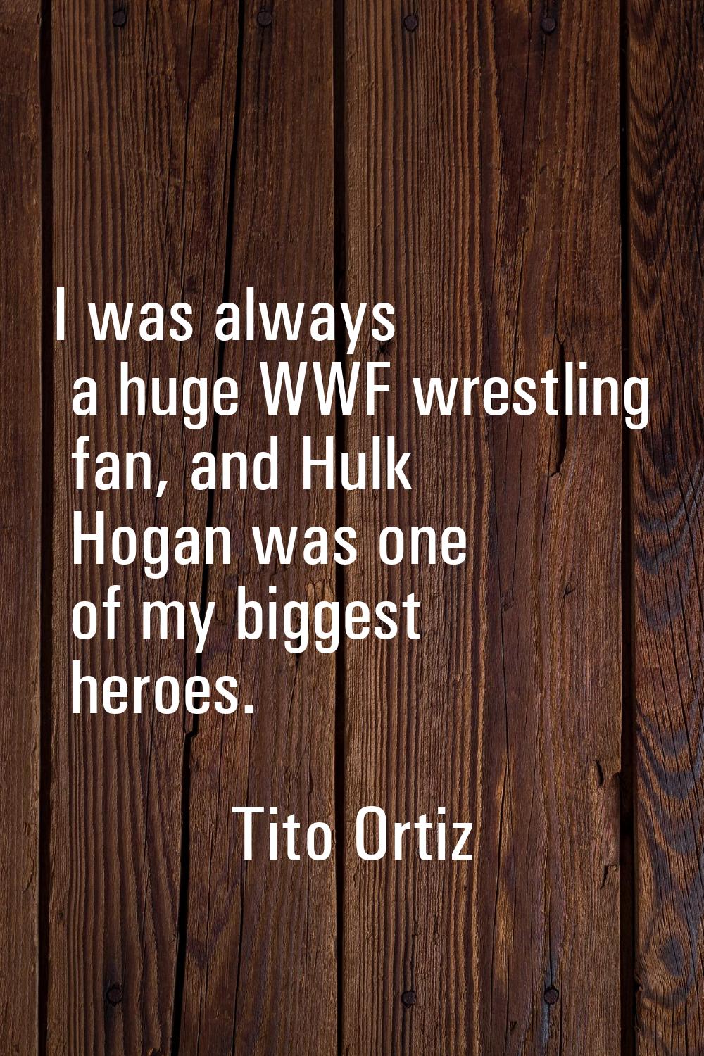 I was always a huge WWF wrestling fan, and Hulk Hogan was one of my biggest heroes.