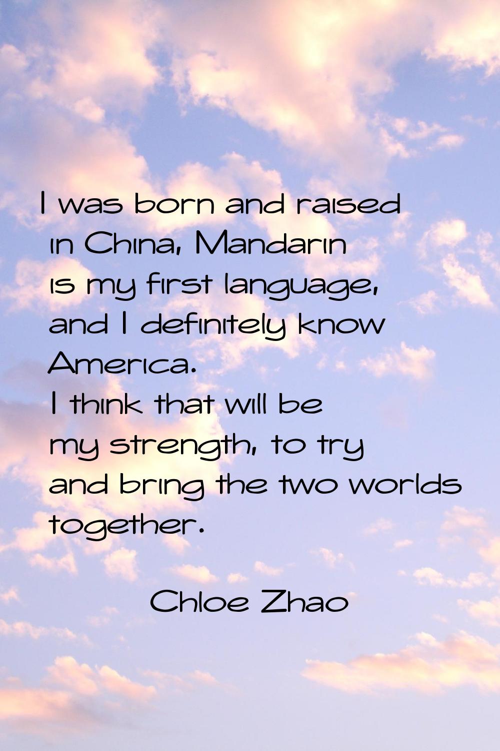 I was born and raised in China, Mandarin is my first language, and I definitely know America. I thi